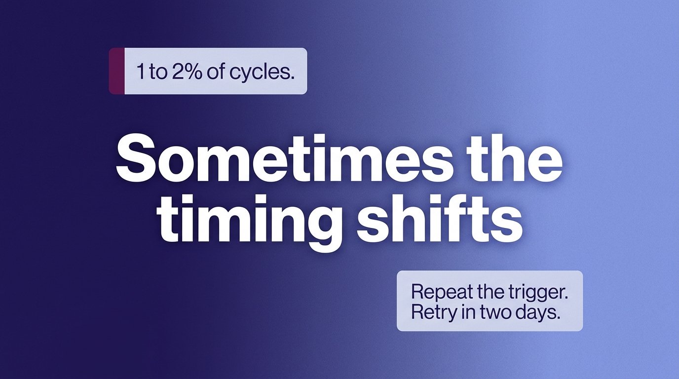 Sometimes the timing shifts — variant B