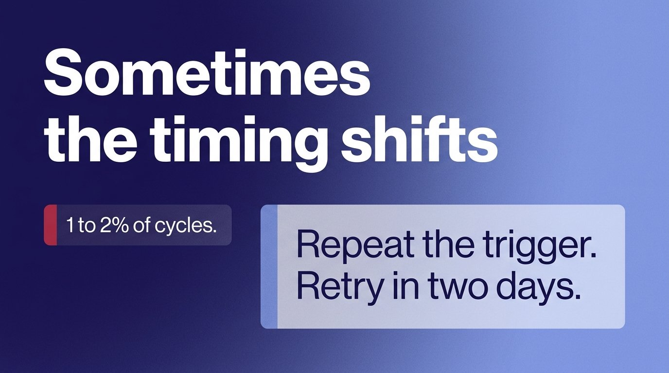 Sometimes the timing shifts — variant B